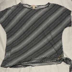 Michael Kors Monochrome Geometric Short Sleeve Top